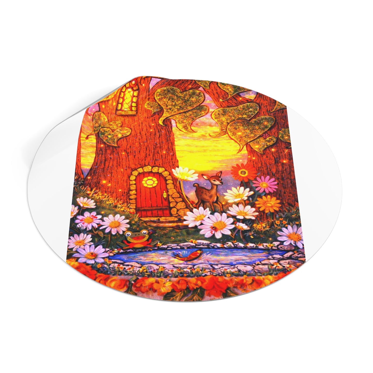 Round Vinyl Sticker Fairy Old Oak Tree — The Land of Wind Fairies Series