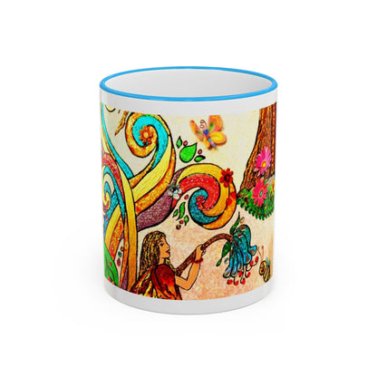 Accent Rim and Handle Mug 11oz - The Land of the Wind Fairies