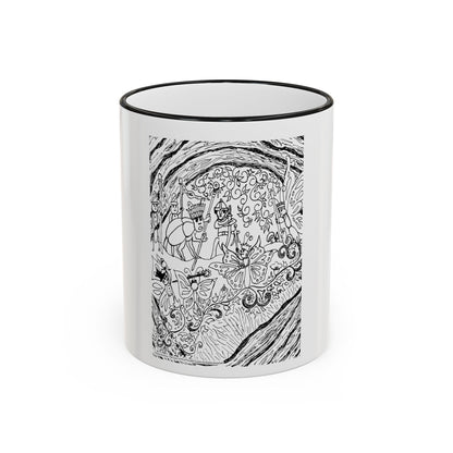 Accent Rim and Handle Mug 11oz - Old Tom Beetle, King and Queen & the Butterfly Council