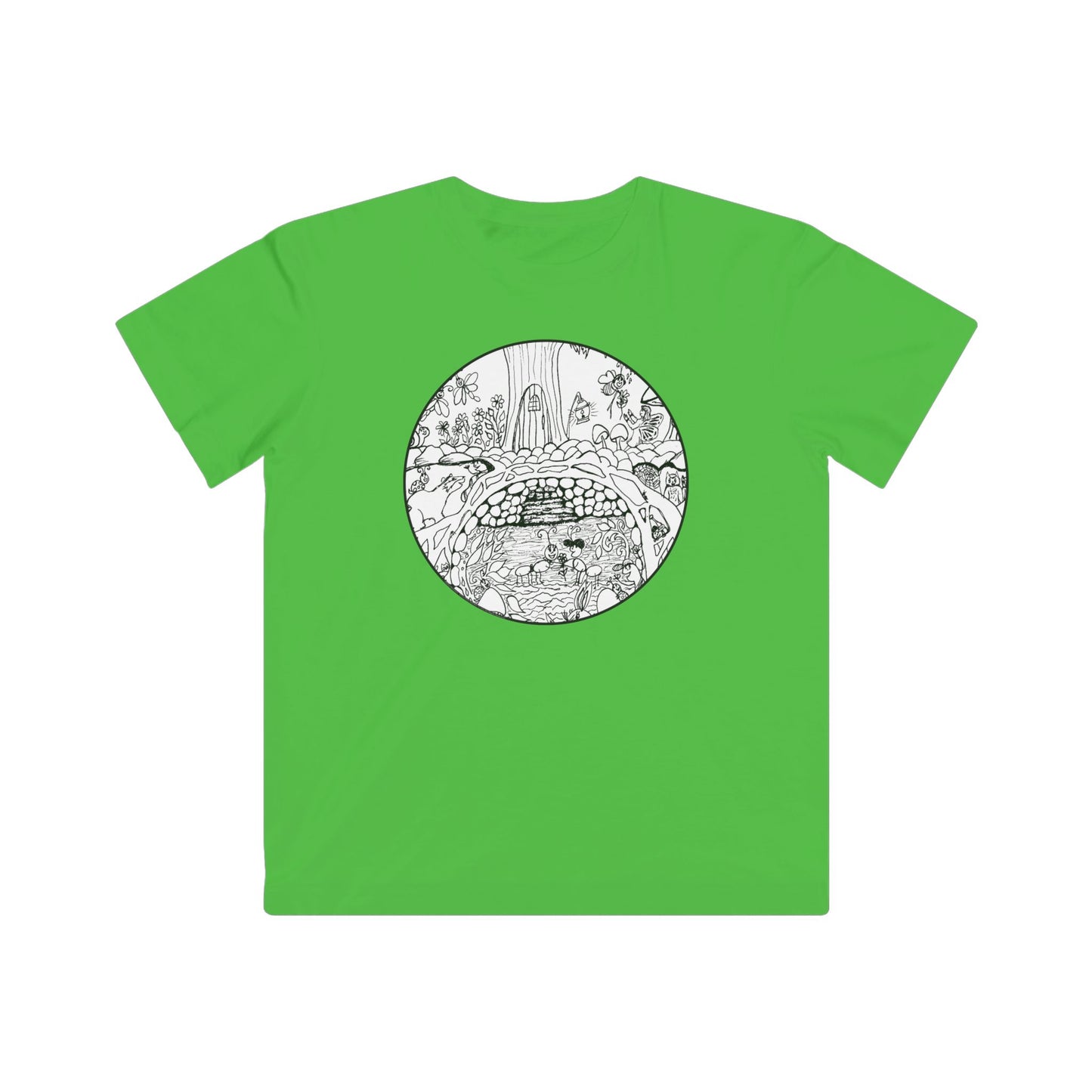 Kids fine jersey Tee - Wind Fairy Garden (circle)