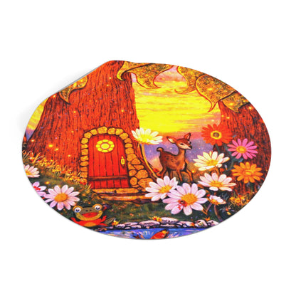 Round Vinyl Sticker Fairy Old Oak Tree — The Land of Wind Fairies Series