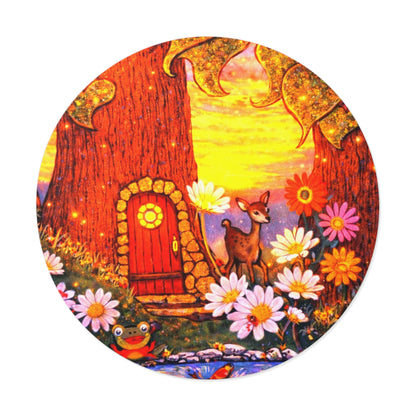Round Vinyl Sticker Fairy Old Oak Tree — The Land of Wind Fairies Series