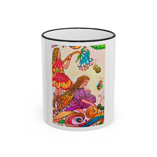 Accent Rim and Handle Mug 11oz - The Land of the Wind Fairies