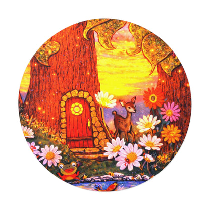 Round Vinyl Sticker Fairy Old Oak Tree — The Land of Wind Fairies Series