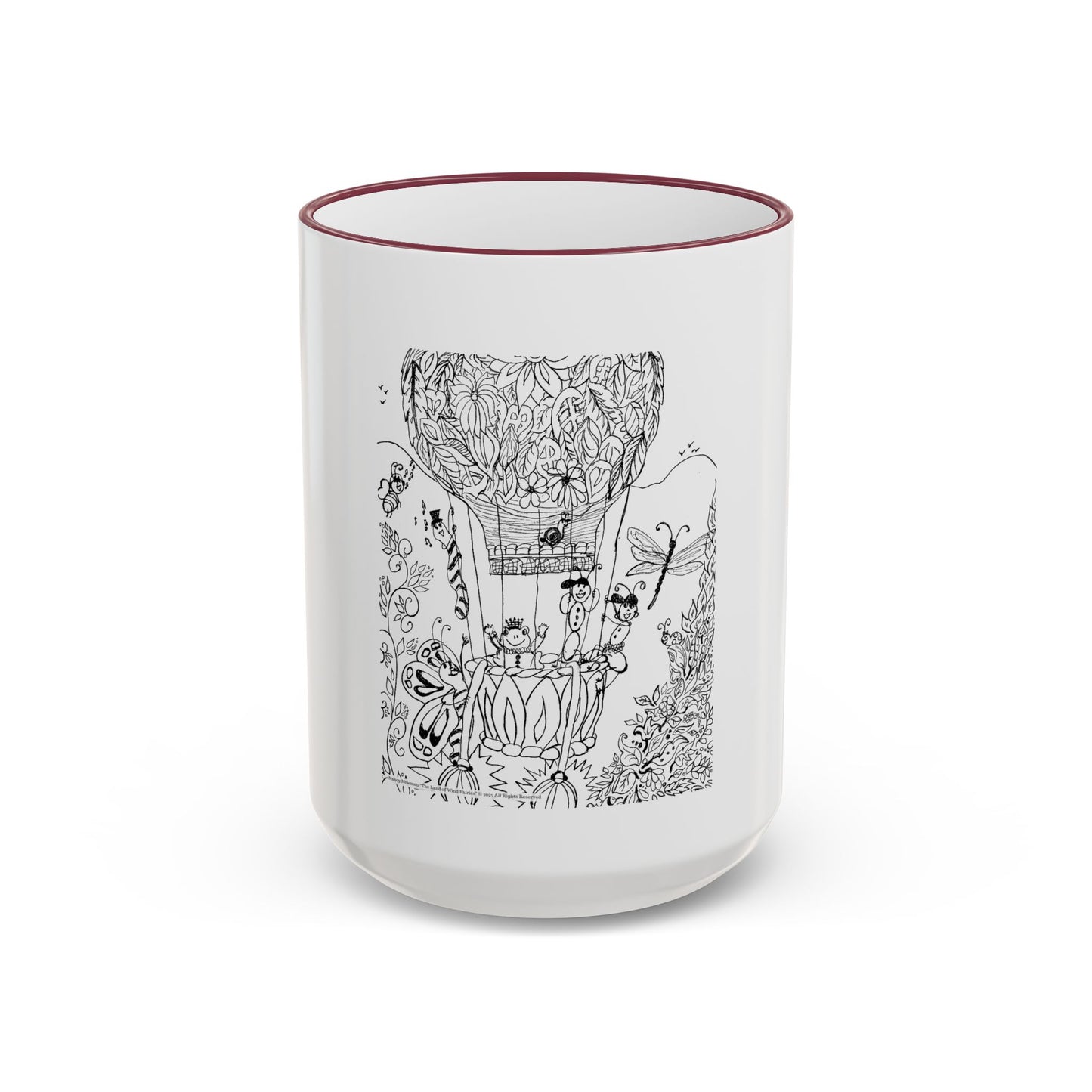 Accent Rim and Handle Mug 11oz - Wind Fairy Mushroom Garden