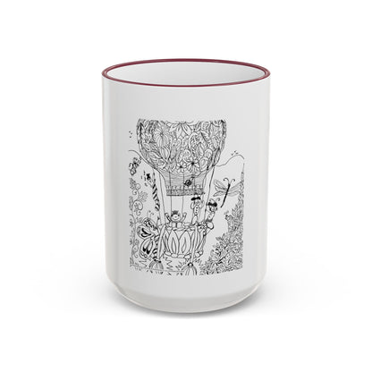 Accent Rim and Handle Mug 11oz - Wind Fairy Mushroom Garden