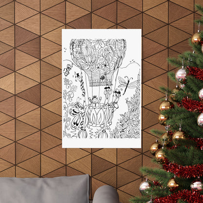 Poster -Hot Air Balloon  (Matte) — Whimsical Art from The Land of Wind Fairies™