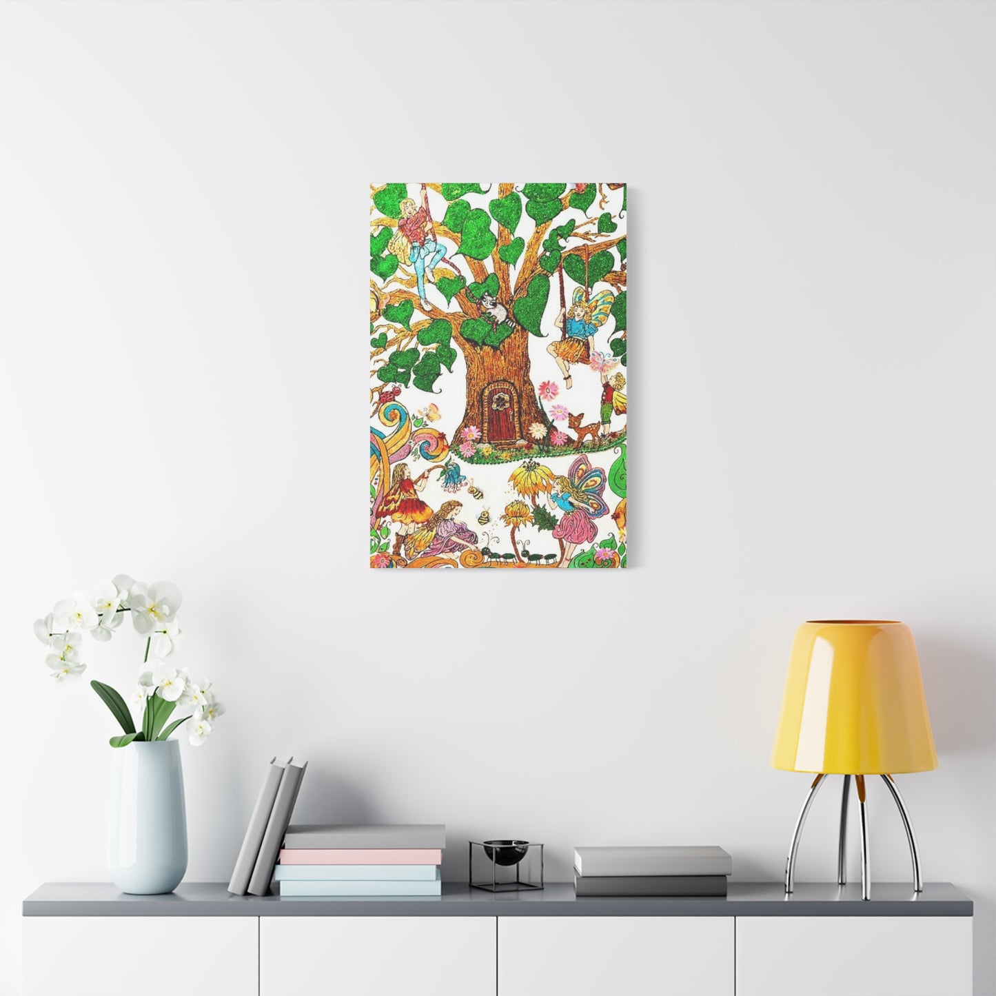 Old Oak Tree Matte Canvas The Land of Wind Fairies Series