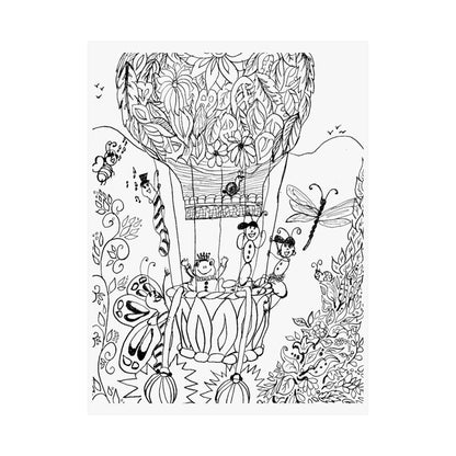Poster -Hot Air Balloon  (Matte) — Whimsical Art from The Land of Wind Fairies™