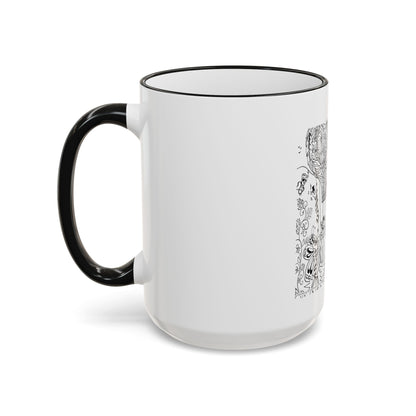 Accent Rim and Handle Mug 11oz - Wind Fairy Mushroom Garden