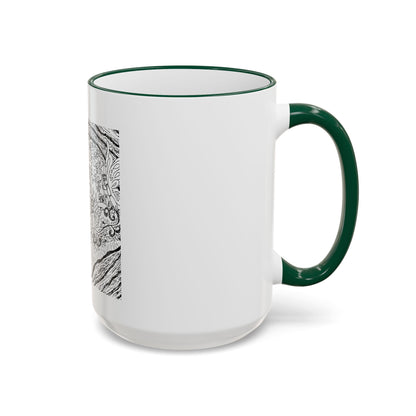Accent Rim and Handle Mug 11oz - Old Tom Beetle, King and Queen & the Butterfly Council