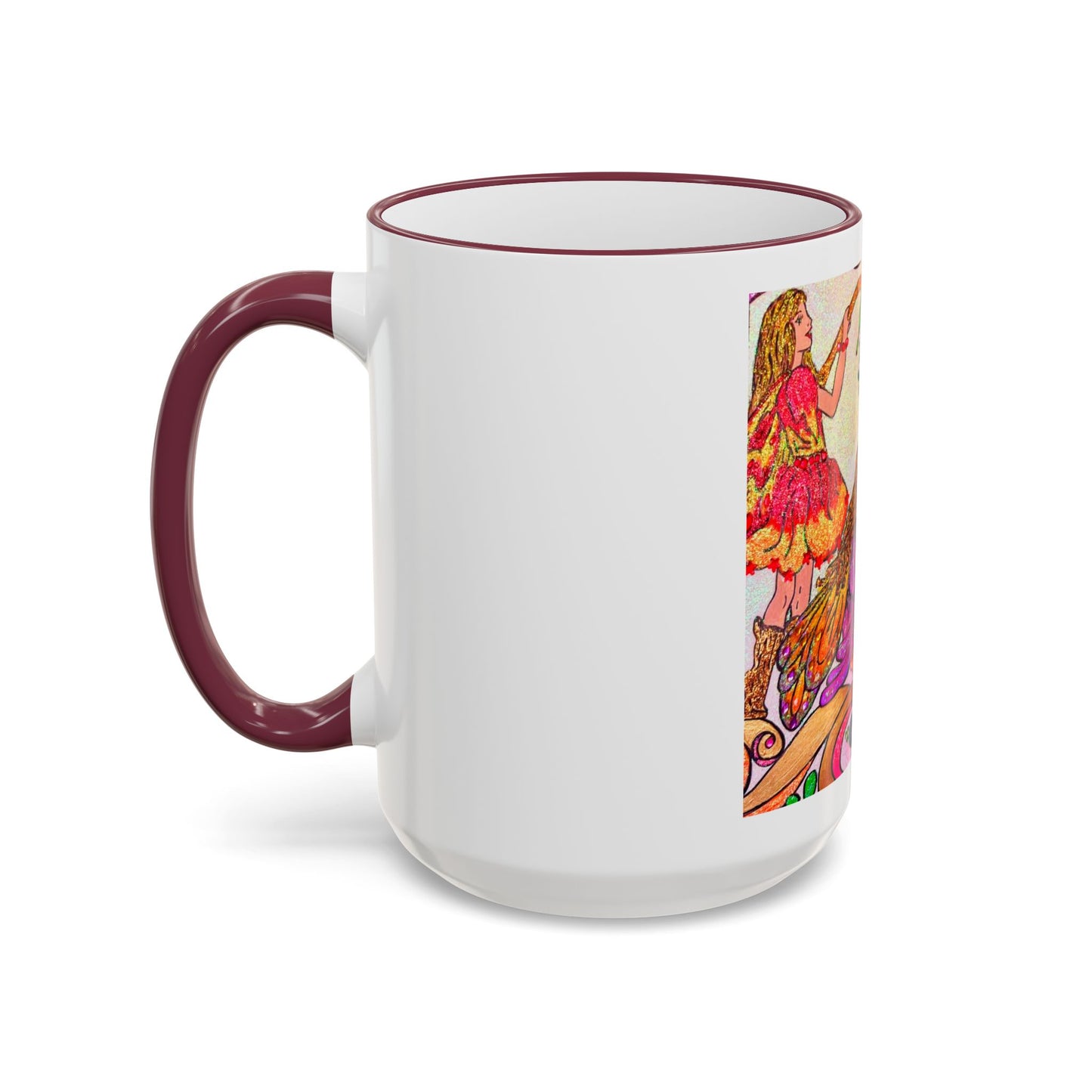 Accent Rim and Handle Mug 11oz - The Land of the Wind Fairies