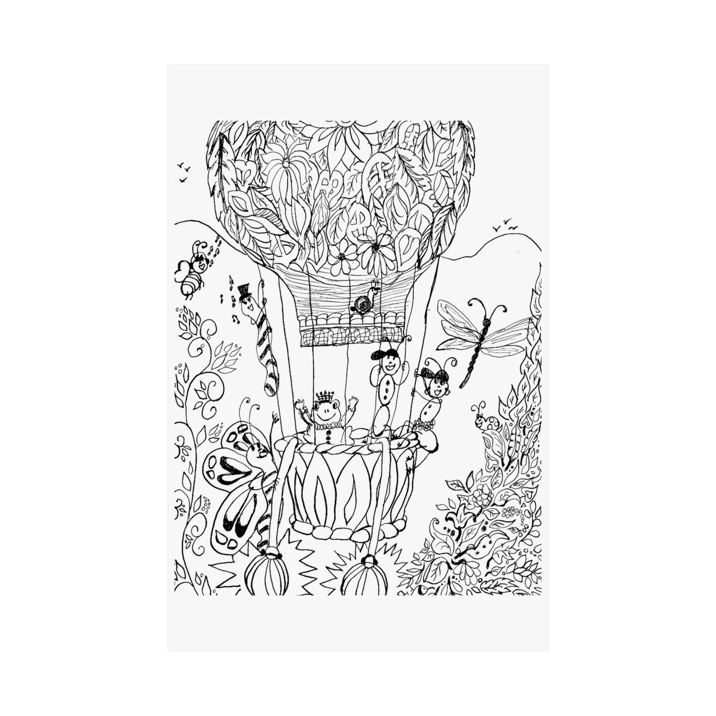 Poster -Hot Air Balloon  (Matte) — Whimsical Art from The Land of Wind Fairies™