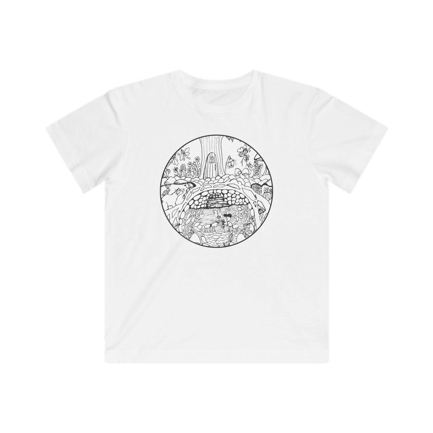 Kids fine jersey Tee - Wind Fairy Garden (circle)