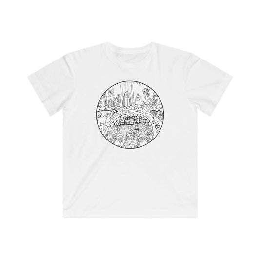 Kids fine jersey Tee - Wind Fairy Garden (circle)