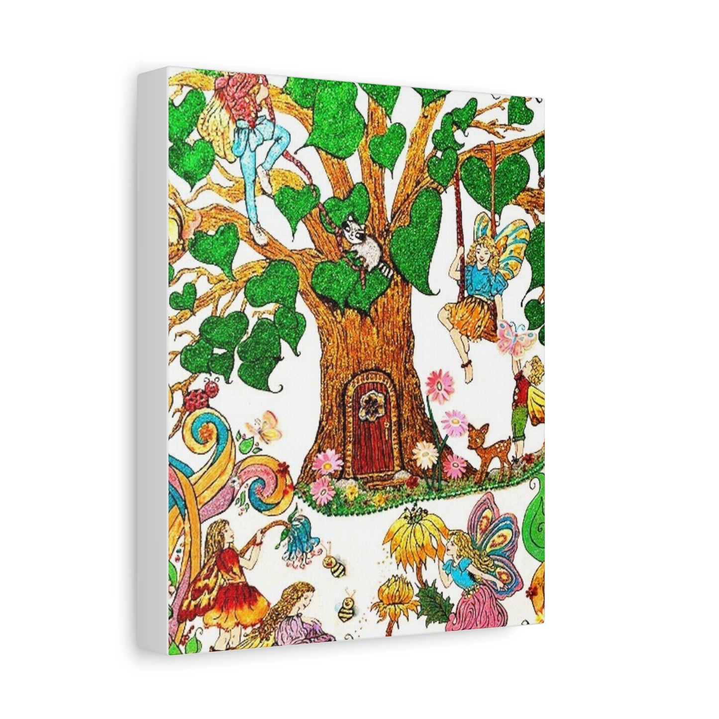 Old Oak Tree Matte Canvas The Land of Wind Fairies Series