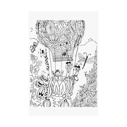 Poster -Hot Air Balloon  (Matte) — Whimsical Art from The Land of Wind Fairies™