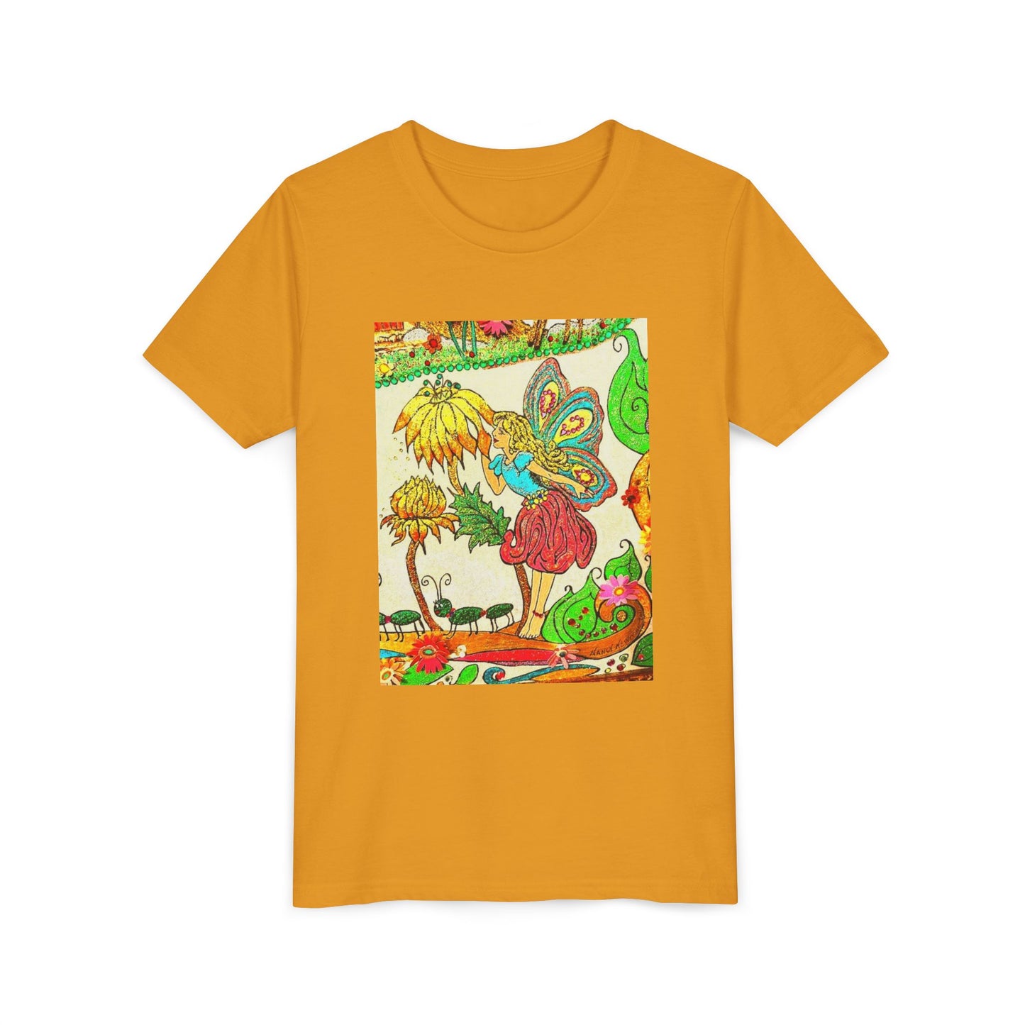 Youth Short Sleeve Tee – The Land of Wind Fairies™ series - Flower Kiss