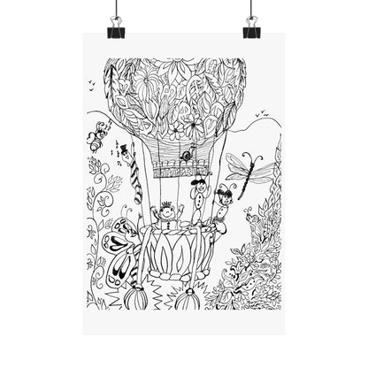 Poster -Hot Air Balloon  (Matte) — Whimsical Art from The Land of Wind Fairies™