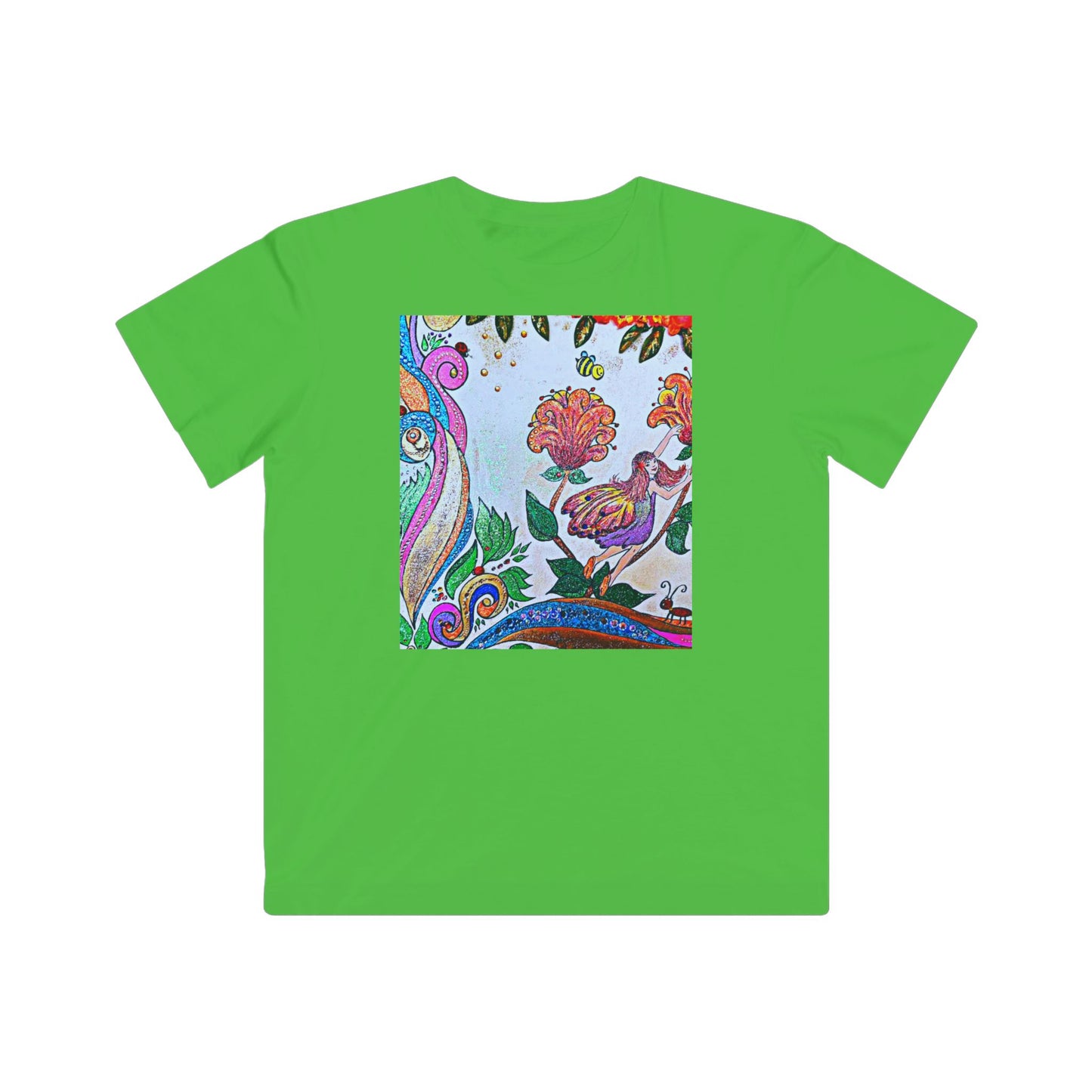Kids Floral Fantasy Tee — Colorful Whimsical Garden Print