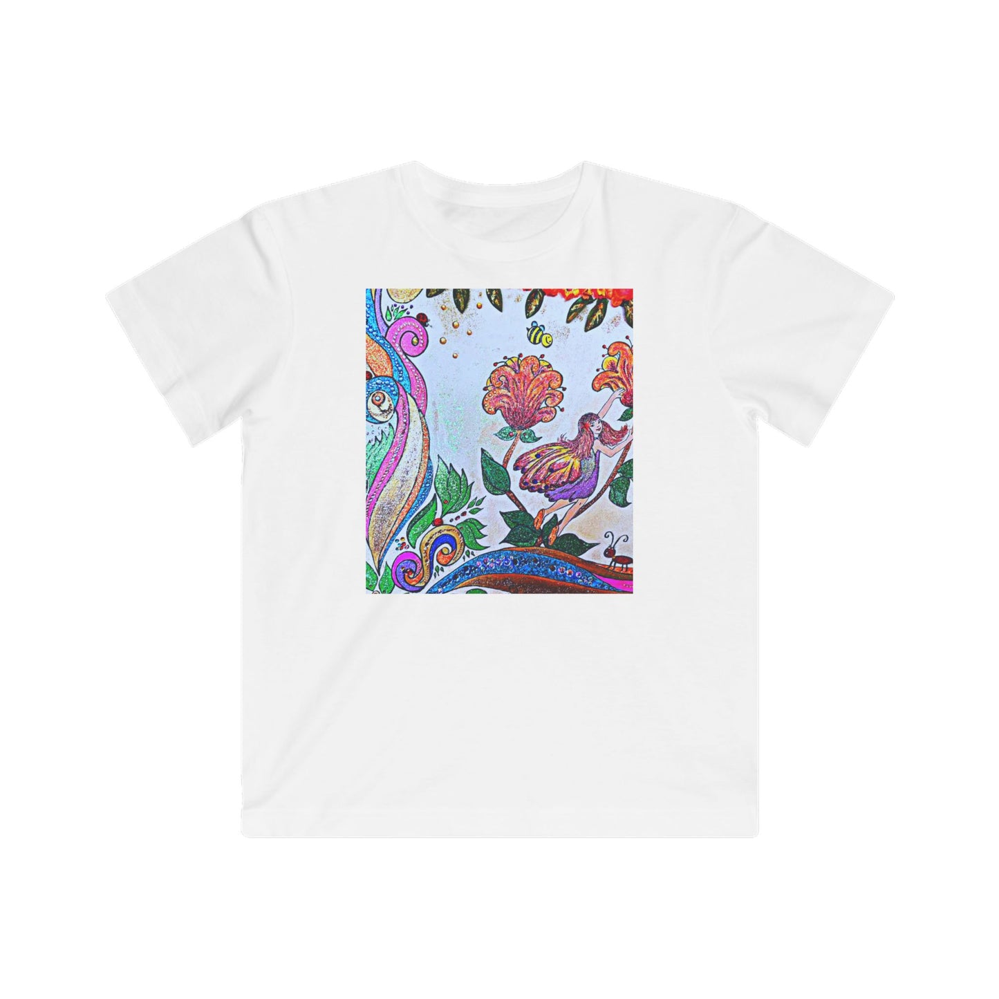 Kids Floral Fantasy Tee — Colorful Whimsical Garden Print