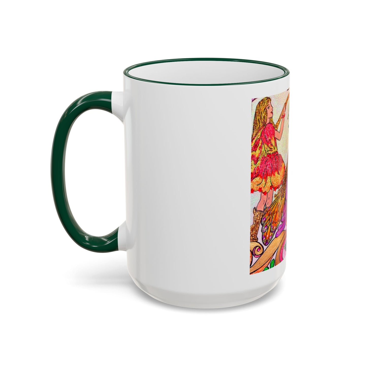 Accent Rim and Handle Mug 11oz - The Land of the Wind Fairies