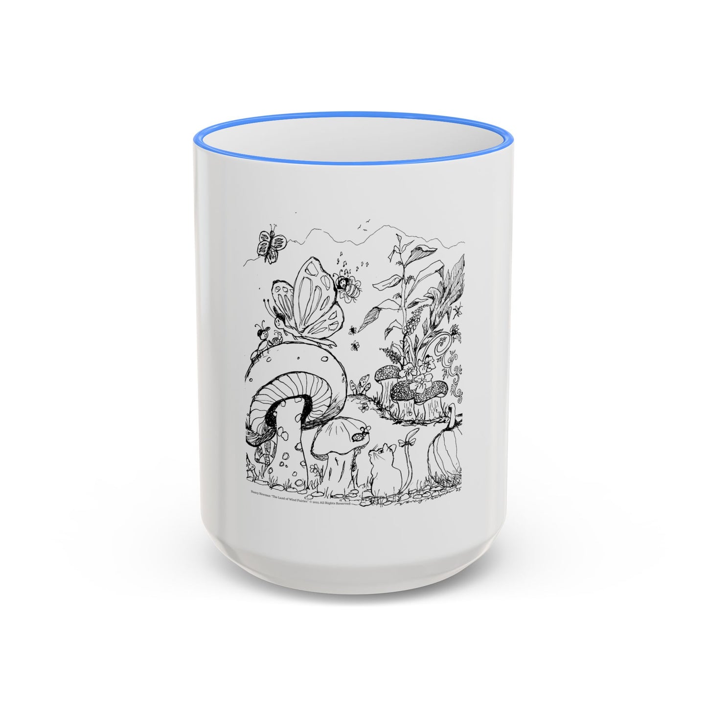 Mug 11oz with Handle – Wind Fairy Mushroom Garden™ (Land of Wind Fairies™)