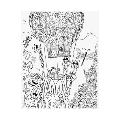 Poster -Hot Air Balloon  (Matte) — Whimsical Art from The Land of Wind Fairies™
