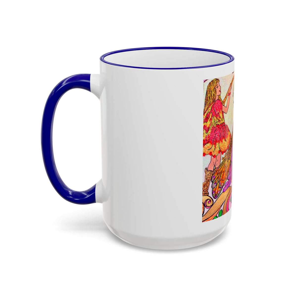 Accent Rim and Handle Mug 11oz - The Land of the Wind Fairies