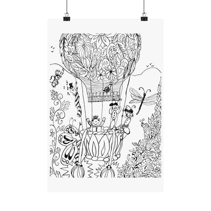Poster -Hot Air Balloon  (Matte) — Whimsical Art from The Land of Wind Fairies™