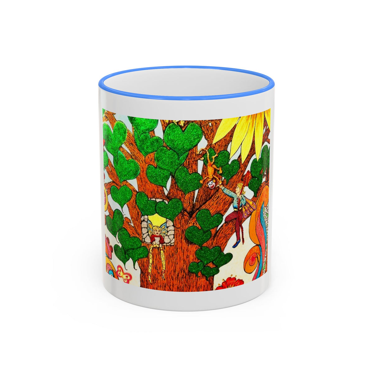 Accent Rim and Handle Mug 11oz - The Land of the Wind Fairies