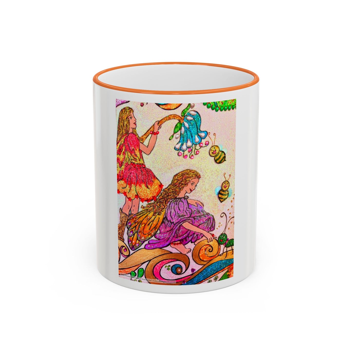 Accent Rim and Handle Mug 11oz - The Land of the Wind Fairies