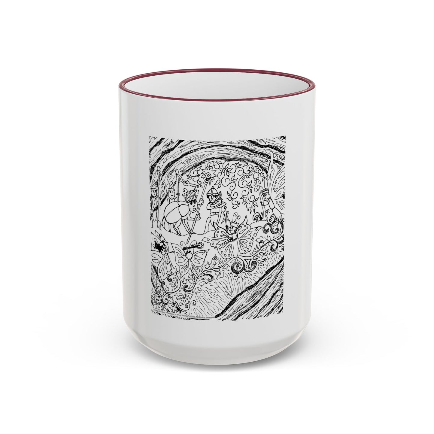 Accent Rim and Handle Mug 11oz - Old Tom Beetle, King and Queen & the Butterfly Council