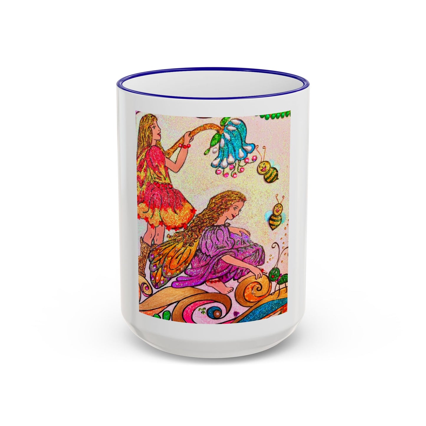 Accent Rim and Handle Mug 11oz - The Land of the Wind Fairies