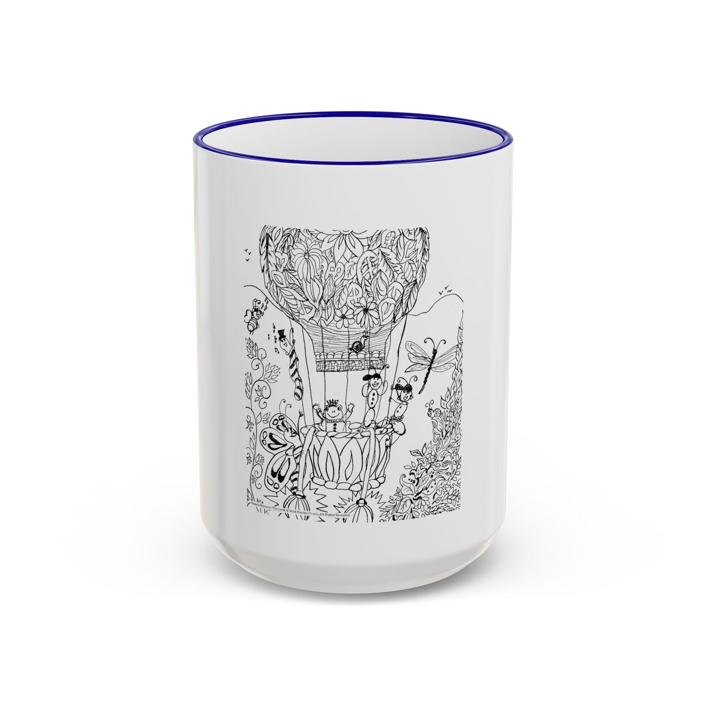 Accent Rim and Handle Mug 11oz - Wind Fairy Mushroom Garden